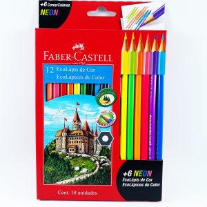 EcoLápis de Cor 12 Cores + 6 EcoLápis Neon - Faber-Castell