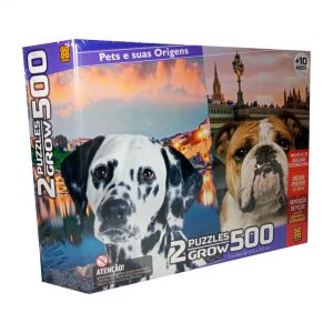 Puzzle Quebra-Cabeça 2 Puzzles de 500 Peças Pets e Suas Origens - Grow