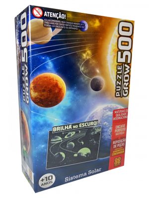 Puzzle Quebra-Cabeça 500 Peças Sistema Solar Brilha no Escuro - Grow