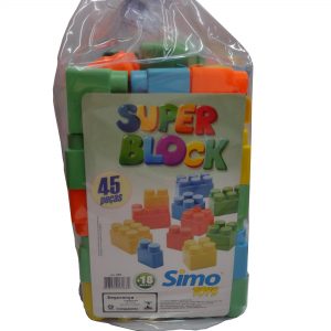 Blocos de Montar Super Block com 45 Peças - Simo Toys