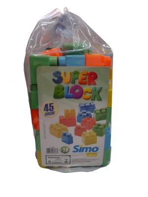 Blocos de Montar Super Block com 45 Peças - Simo Toys