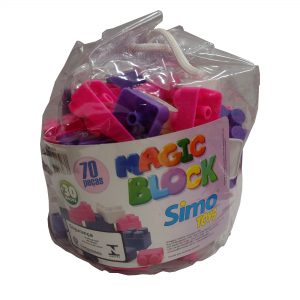 Blocos de Montar Magic Block com 70 Peças - Simo Toys