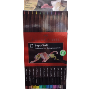 Lápis de Cor SuperSoft Metálico 12 cores - Faber Castell