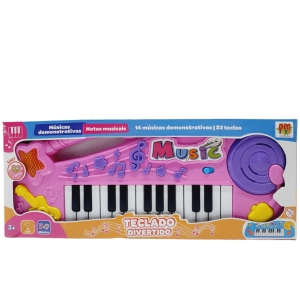Teclado Piano Divertido Music Rosa - Dm Toys