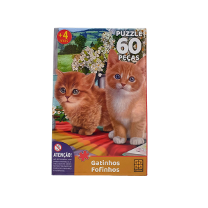 Puzzle Quebra-Cabeça Gatinhos Fofinhos 60 Peças - Grow