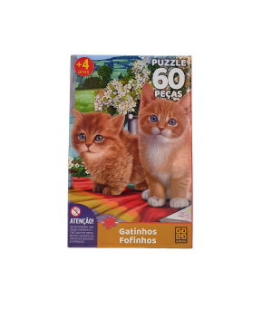 Puzzle Quebra-Cabeça Gatinhos Fofinhos 60 Peças - Grow