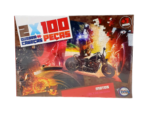 Quebra-Cabeça Puzzle 2 Em 1 Motos 2x100 - Brinquedo Toia Diversões