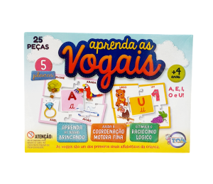Jogo Educativo Aprenda As Vogais 25 Peças - Brinquedos Toia Diversão