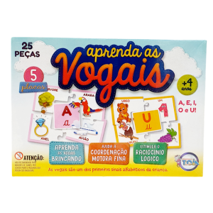 Jogo Educativo Aprenda As Vogais 25 Peças - Brinquedos Toia Diversão