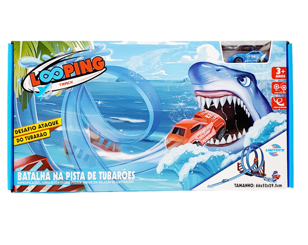 Pista De Carrinho Looping Track 360 Batalha Na Pista De Tubarões - Unitoys Pista De Carrinho Looping Track 360 Batalha Na Pista De Tubarões - Unitoys