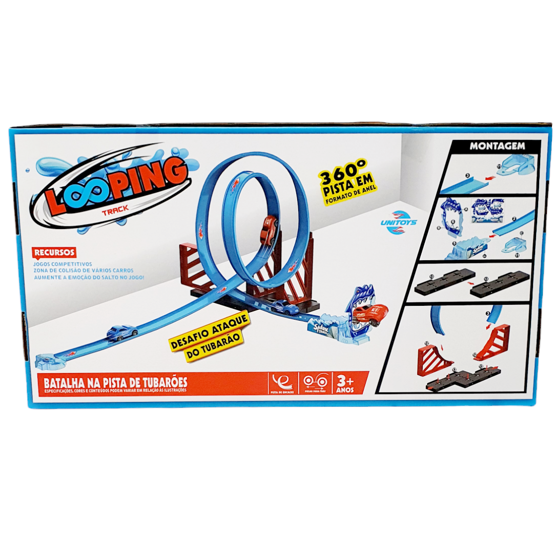 Pista De Carrinho Looping Track 360 Batalha Na Pista De Tubarões - Unitoys Pista De Carrinho Looping Track 360 Batalha Na Pista De Tubarões - Unitoys