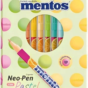Canetinha Mentos 12 Cores Com Cheirinho Neon-Pen Pastel - Compactor
