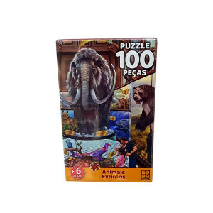 Puzzle Quebra-Cabeça Animais Extintos 100 Peças - Grow