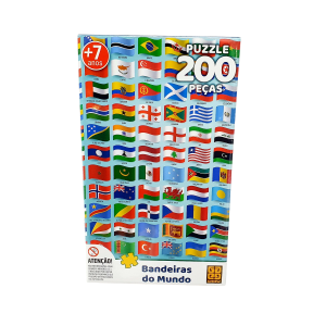 Quebra-Cabeça Bandeiras do Mundo 200 Peças - Grow