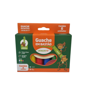 Guache em Bastão 6 Cores - Leo & Leo