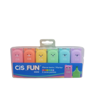 Marca-Texto Fun Mini 6 Cores Pastel - Cissss