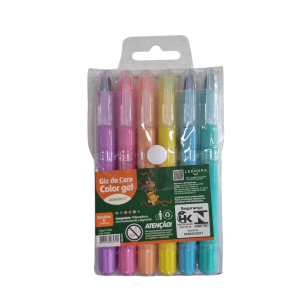 Giz de Cera Color Gel 6 Cores - Leo & Leo