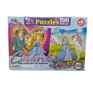 Quebra-Cabeça 2 em 1 Princesa Cinderela – Toia Brinquedos