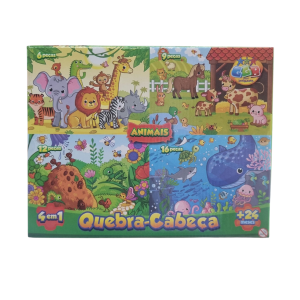 Quebra-Cabeça Animais 4 em 1 – GGB Brinquedos