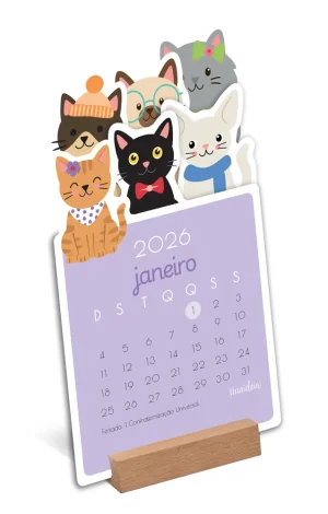 Calendário 2026 Gatinhos - Fina Ideia