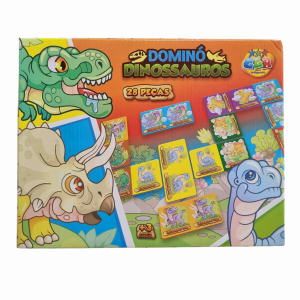 Jogo Dominó Dinossauros 28 Peças - GGB Brinquedos