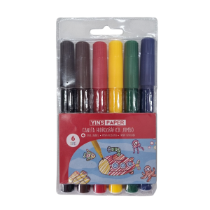 Caneta Hidrográfica Jumbo 6 Cores - Yins Paper