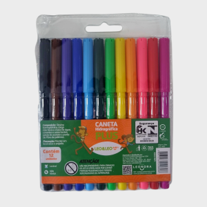 Caneta Hidrográfica Plus 12 Cores - Leo&Leo