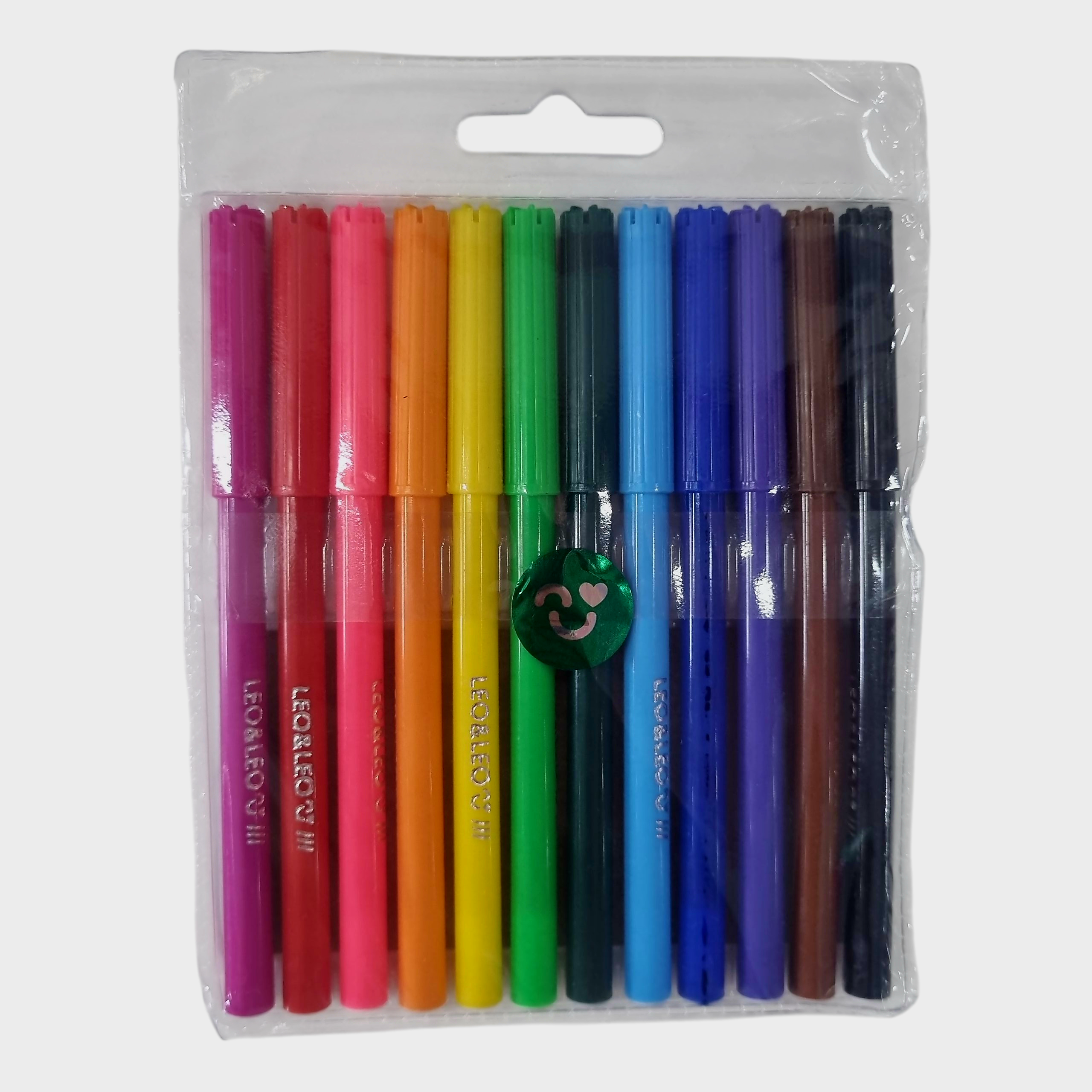 Caneta Hidrográfica Plus 12 Cores - Leo&Leo Caneta Hidrográfica Plus 12 Cores - Leo&Leo