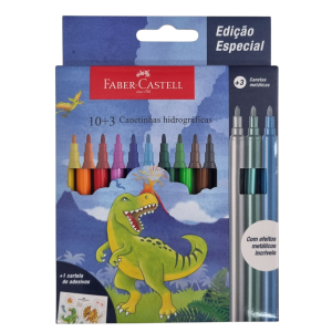 Canetinhas Hidrográficas 10+3 Cores Metálicas - Faber-Castell