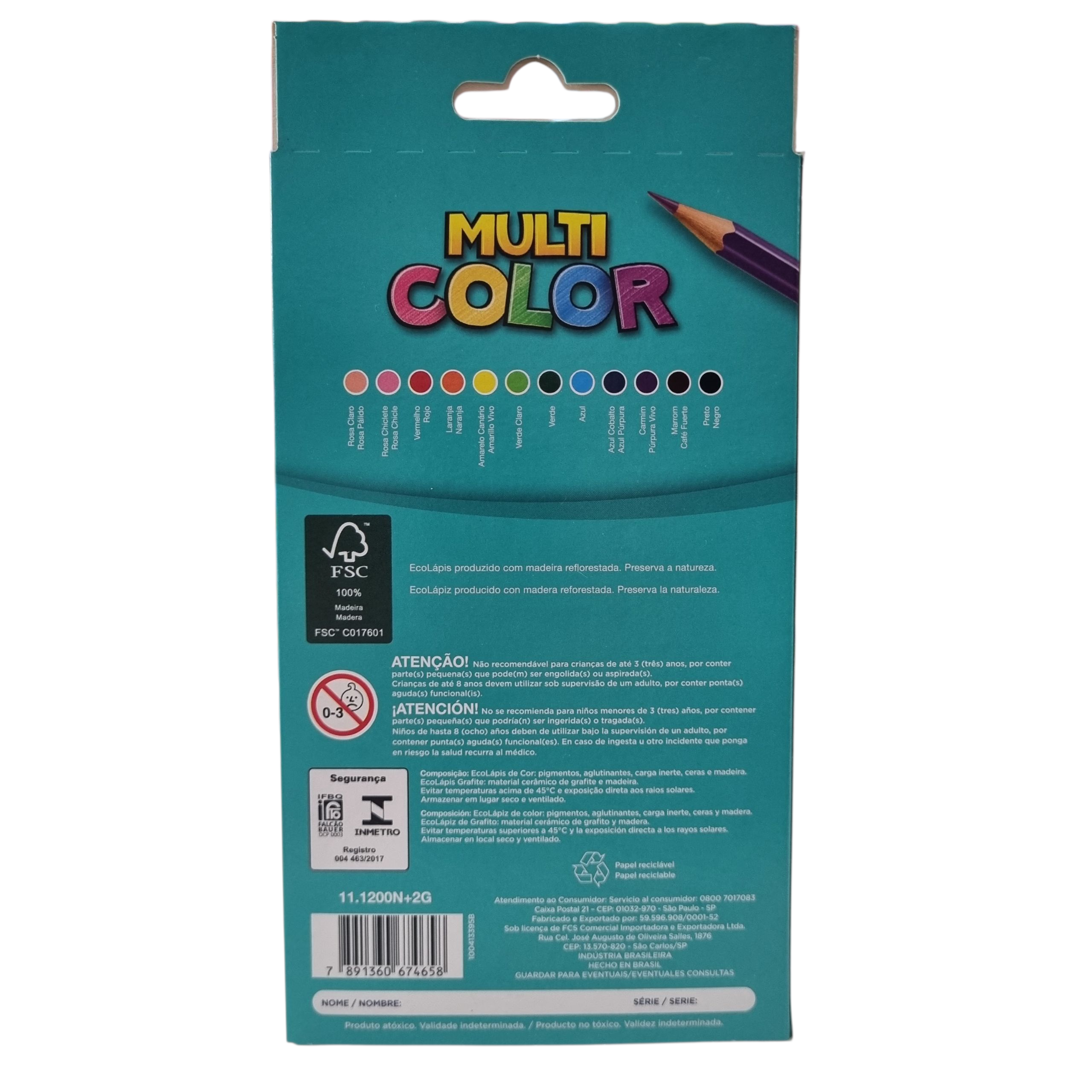 EcoLápis de Cor 12+2 EcoLápis Grafite - Multicolor EcoLápis de Cor 12+2 EcoLápis Grafite - Multicolor