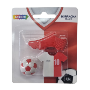 Kit 3 Borrachas Futebol - Acrilex