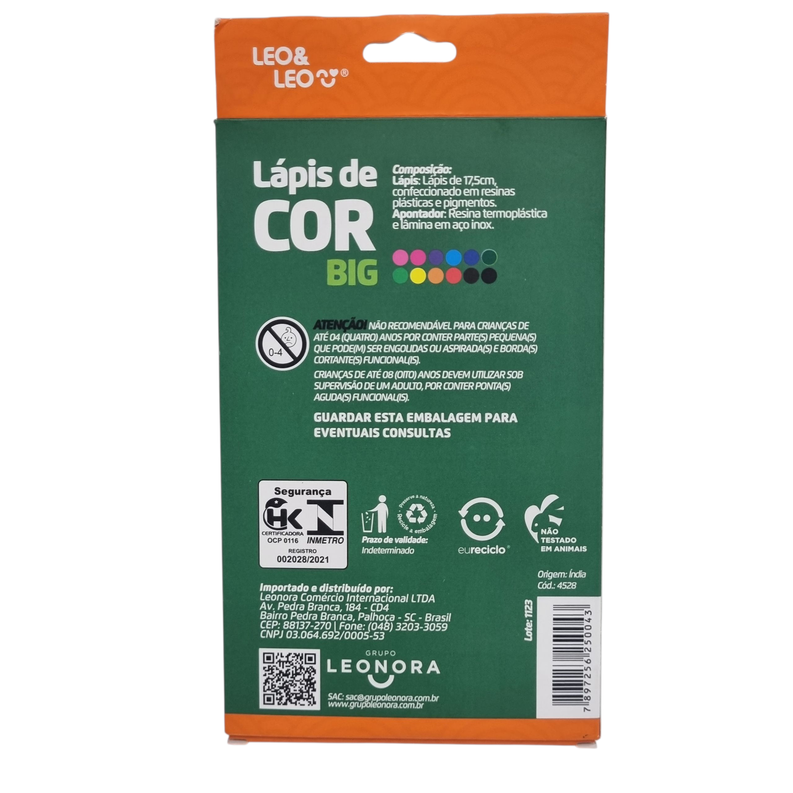 Lápis de Cor Big 12 + 1 Apontador - Leo&Leo Lápis de Cor Big 12 + 1 Apontador - Leo&Leo