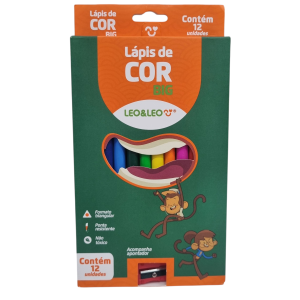 Lápis de Cor Big 12 + 1 Apontador - Leo&Leo