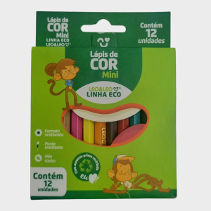 Lápis de Cor Mini Linha Eco 12 Cores - Leo&Leo