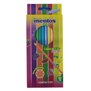 Lápis de Cor Neo-Pen Mentos 12 Cores Com Cheirinho - Compactor