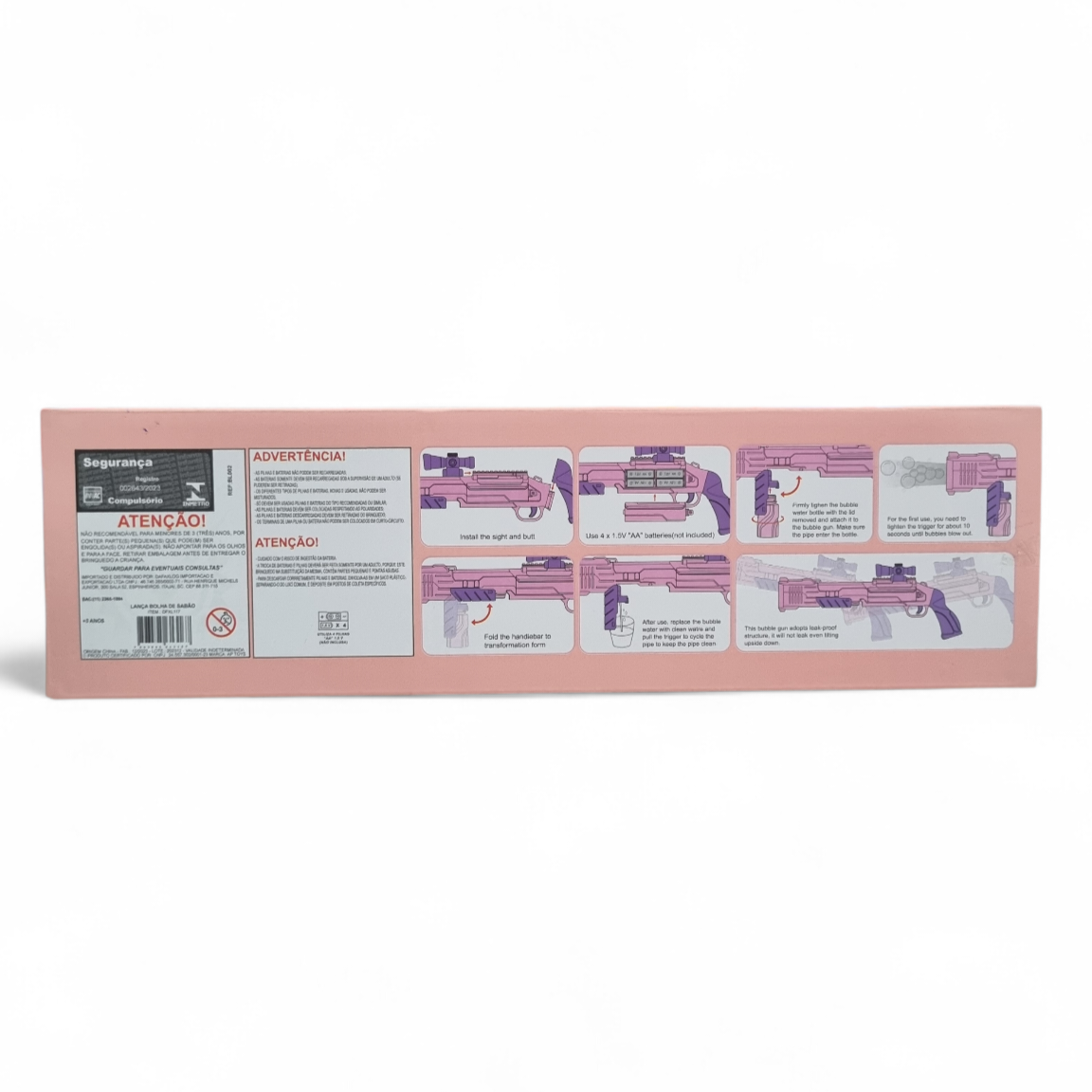 Arma de Bolhas Automática Fold! Bubble Gun com Luz LED Arma de Bolhas Automática Fold! Bubble Gun com Luz LED