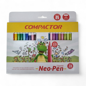 Caneta Neo-Pen Gigante 24 Cores - Compactor