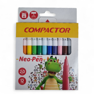 Caneta Neo-Pen Mirim 12 Cores - Compactor