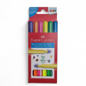 Canetinhas Coloridas Vai e Vem 6 Cores - Faber-Castell