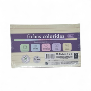 Kit 50 Fichas Coloridas 5 X 8 - Tilibra