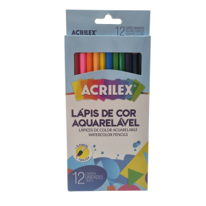 Lápis de Cor Aquarelável 12 Cores + 1 Pincel - Acrilex