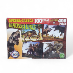 Quebra-Cabeça Dinossauros 4 X 100 Peças - Brinquedos Toia Diversões