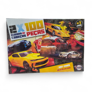 Quebra-Cabeça Hot Cars 2x100 Peças - Brinquedos Toia Diversões