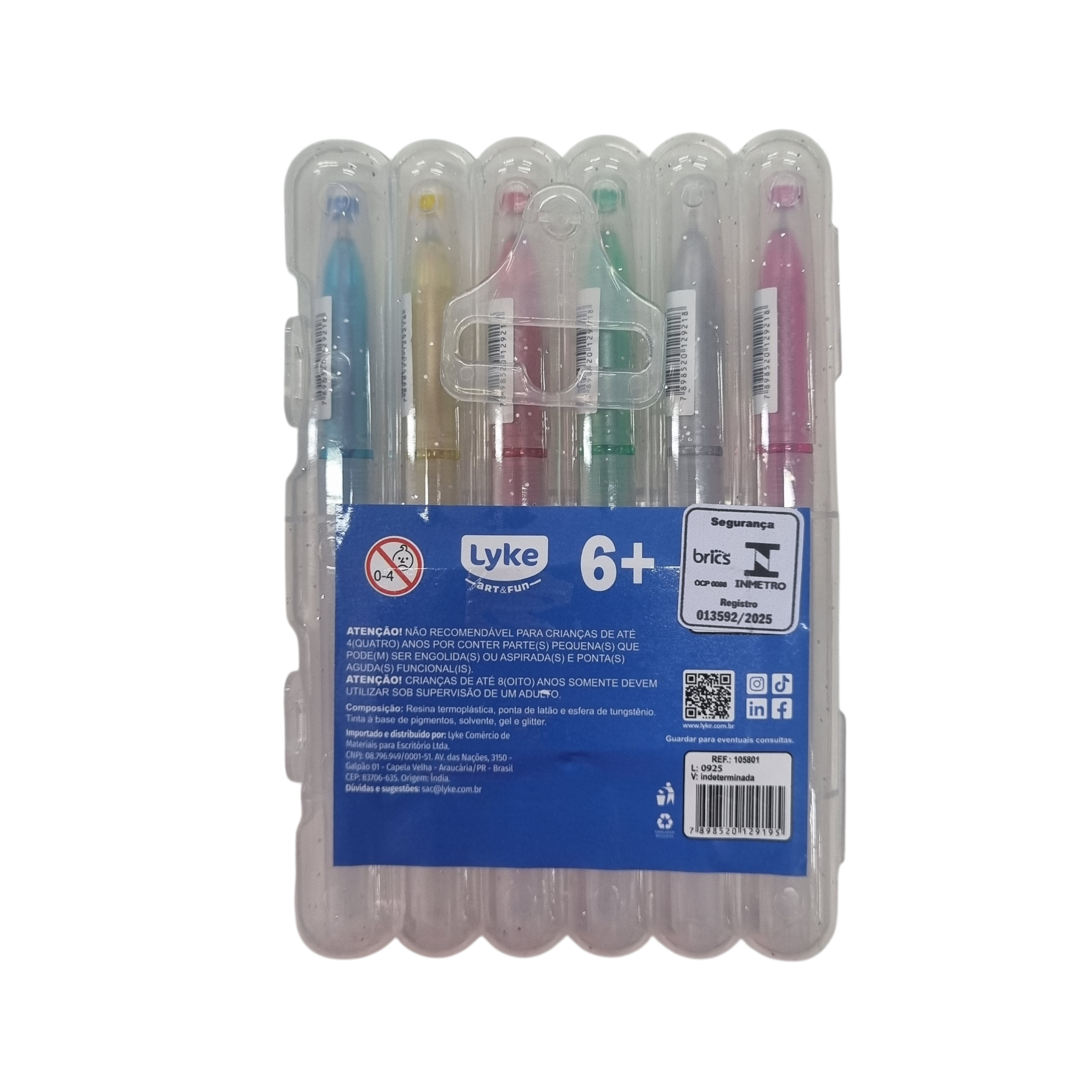 Caneta Esferográfica Glitter Gel Glow Art & Fun - Lyke Caneta Esferográfica Glitter Gel Glow Art & Fun - Lyke