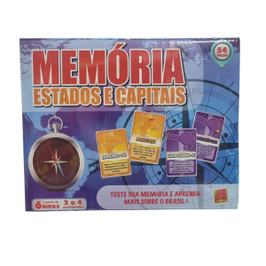 Jogo da Memória Estados e Capitais 54 Cartas - Algazarra Brinquedos