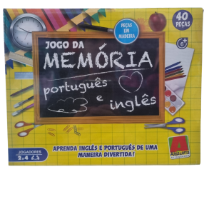 Jogo da Memória Português e Inglês 40 Peças - Algazarra Brinquedos