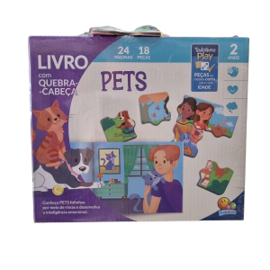 Livro Infantil com Quebra-Cabeça Pets - TodoLivro