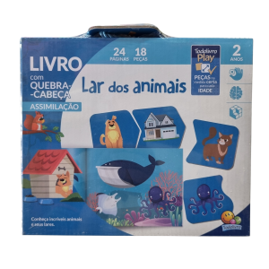 Livro com Quebra-Cabeça Lar dos Animais - TodoLivro