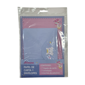 Papel de Carta Floral + Envelope + Adesivos - Foroni