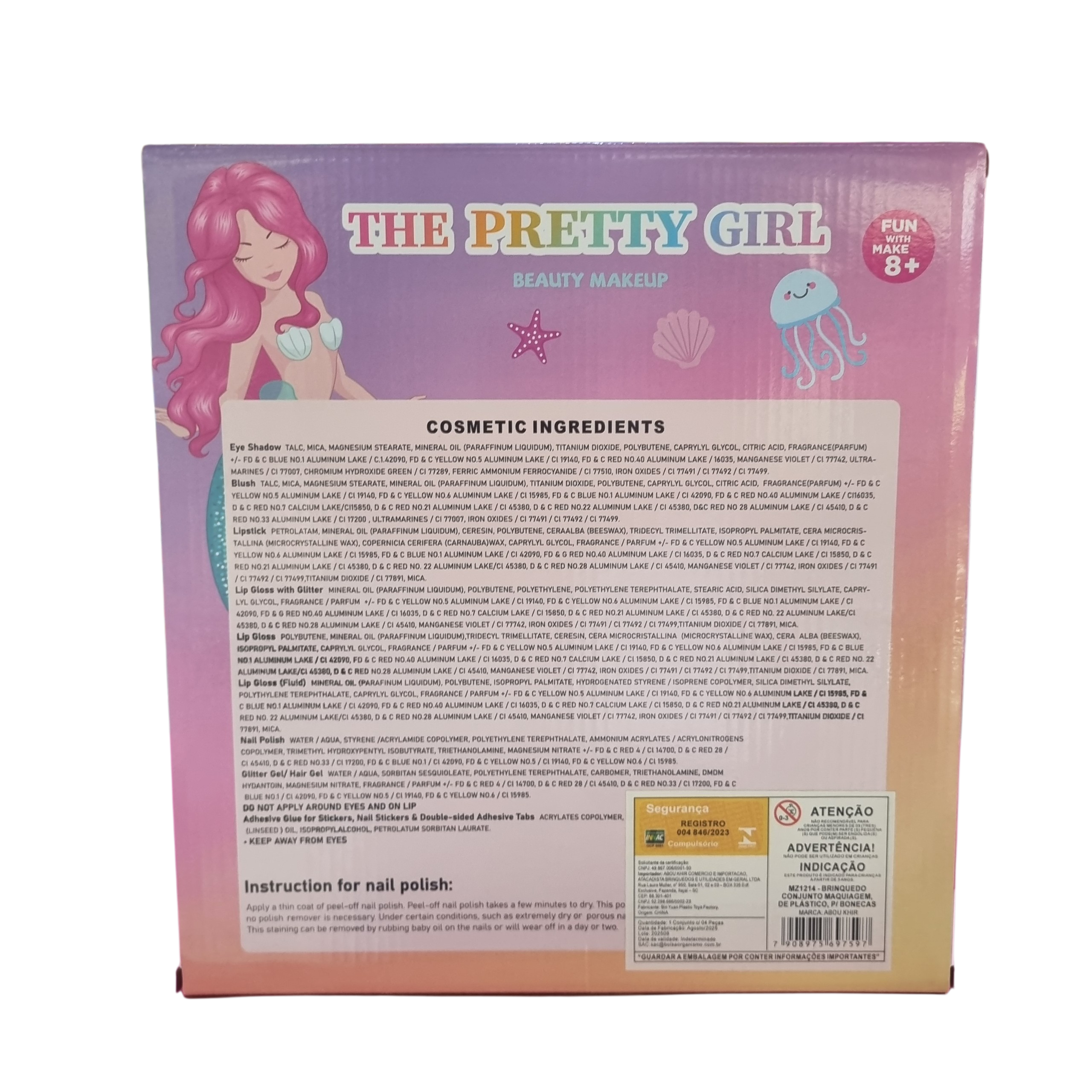 Conjunto Maquiagem de Brinquedo para Bonecas Pretty Girl Kit Beleza Infantil - Import Toys Abou Khir Conjunto Maquiagem de Brinquedo para Bonecas Pretty Girl Kit Beleza Infantil - Import Toys Abou Khir